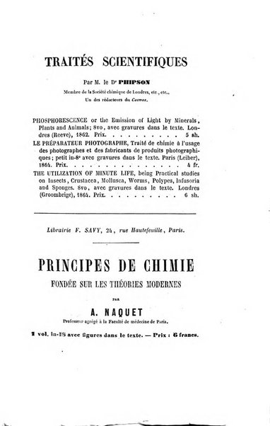 Le cosmos revue encyclopedique hebdomadaire des progres des sciences et de leurs applications aux arts et a l'industrie