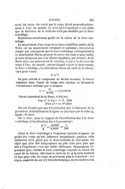 Le cosmos revue encyclopedique hebdomadaire des progres des sciences et de leurs applications aux arts et a l'industrie