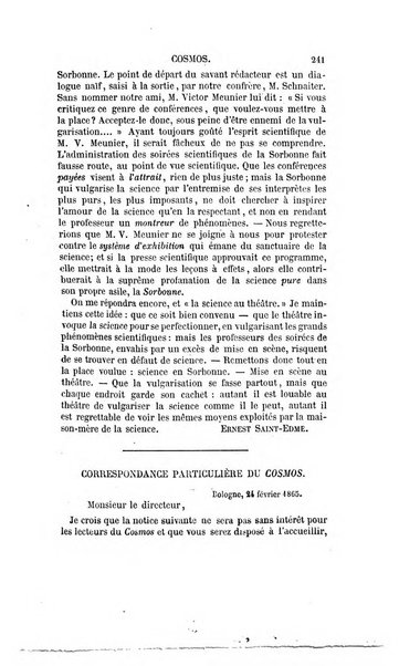 Le cosmos revue encyclopedique hebdomadaire des progres des sciences et de leurs applications aux arts et a l'industrie