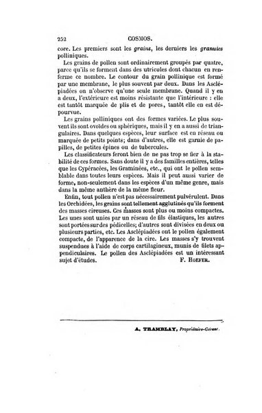 Le cosmos revue encyclopedique hebdomadaire des progres des sciences et de leurs applications aux arts et a l'industrie