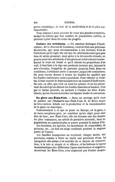 Le cosmos revue encyclopedique hebdomadaire des progres des sciences et de leurs applications aux arts et a l'industrie