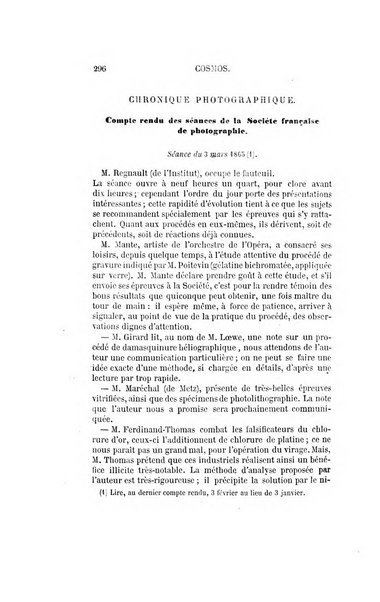 Le cosmos revue encyclopedique hebdomadaire des progres des sciences et de leurs applications aux arts et a l'industrie