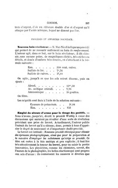 Le cosmos revue encyclopedique hebdomadaire des progres des sciences et de leurs applications aux arts et a l'industrie