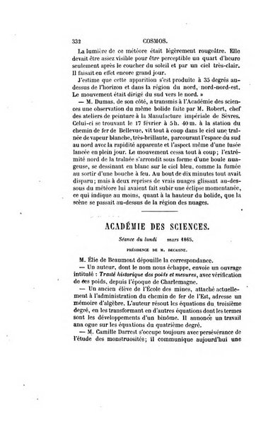 Le cosmos revue encyclopedique hebdomadaire des progres des sciences et de leurs applications aux arts et a l'industrie