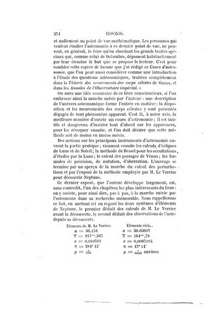 Le cosmos revue encyclopedique hebdomadaire des progres des sciences et de leurs applications aux arts et a l'industrie