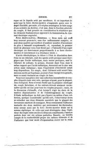 Le cosmos revue encyclopedique hebdomadaire des progres des sciences et de leurs applications aux arts et a l'industrie