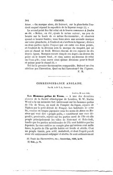 Le cosmos revue encyclopedique hebdomadaire des progres des sciences et de leurs applications aux arts et a l'industrie