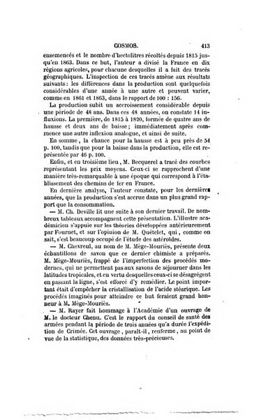 Le cosmos revue encyclopedique hebdomadaire des progres des sciences et de leurs applications aux arts et a l'industrie