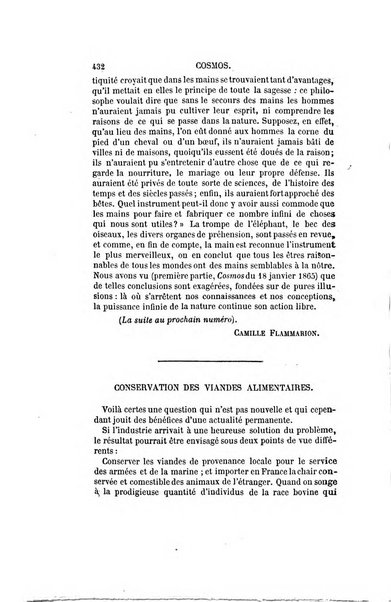 Le cosmos revue encyclopedique hebdomadaire des progres des sciences et de leurs applications aux arts et a l'industrie