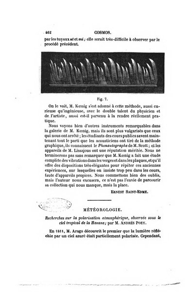 Le cosmos revue encyclopedique hebdomadaire des progres des sciences et de leurs applications aux arts et a l'industrie