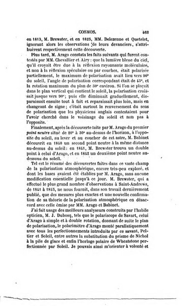 Le cosmos revue encyclopedique hebdomadaire des progres des sciences et de leurs applications aux arts et a l'industrie