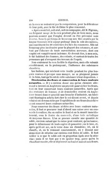 Le cosmos revue encyclopedique hebdomadaire des progres des sciences et de leurs applications aux arts et a l'industrie