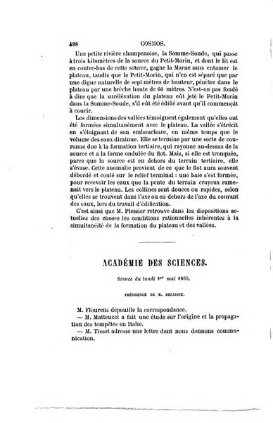 Le cosmos revue encyclopedique hebdomadaire des progres des sciences et de leurs applications aux arts et a l'industrie