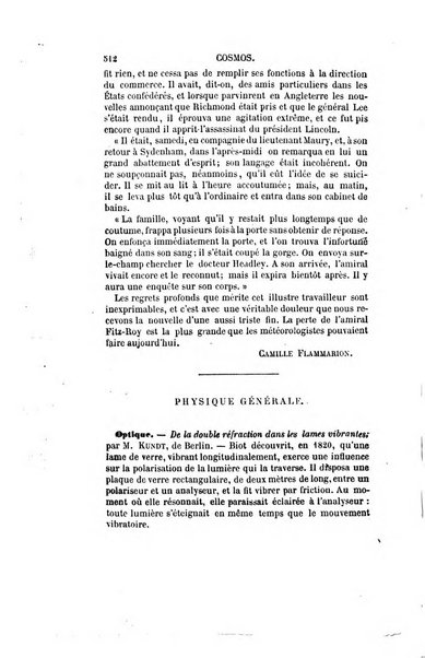 Le cosmos revue encyclopedique hebdomadaire des progres des sciences et de leurs applications aux arts et a l'industrie