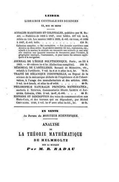 Le cosmos revue encyclopedique hebdomadaire des progres des sciences et de leurs applications aux arts et a l'industrie