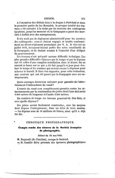 Le cosmos revue encyclopedique hebdomadaire des progres des sciences et de leurs applications aux arts et a l'industrie