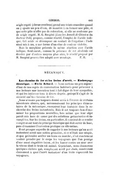 Le cosmos revue encyclopedique hebdomadaire des progres des sciences et de leurs applications aux arts et a l'industrie