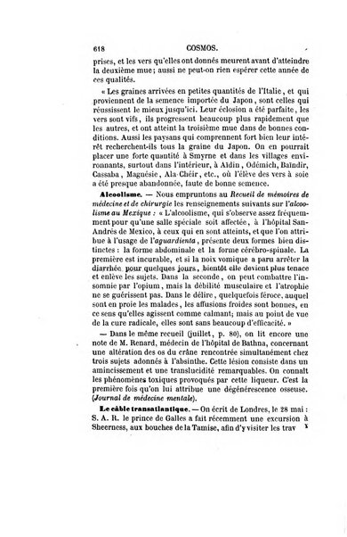 Le cosmos revue encyclopedique hebdomadaire des progres des sciences et de leurs applications aux arts et a l'industrie