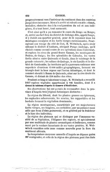 Le cosmos revue encyclopedique hebdomadaire des progres des sciences et de leurs applications aux arts et a l'industrie