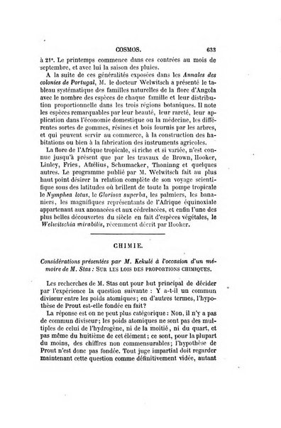 Le cosmos revue encyclopedique hebdomadaire des progres des sciences et de leurs applications aux arts et a l'industrie