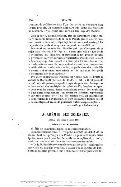 Le cosmos revue encyclopedique hebdomadaire des progres des sciences et de leurs applications aux arts et a l'industrie