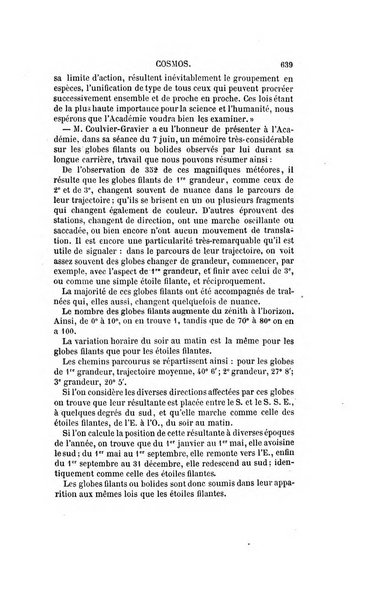 Le cosmos revue encyclopedique hebdomadaire des progres des sciences et de leurs applications aux arts et a l'industrie