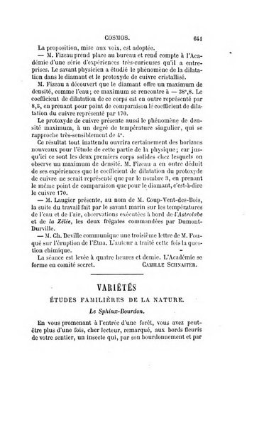 Le cosmos revue encyclopedique hebdomadaire des progres des sciences et de leurs applications aux arts et a l'industrie