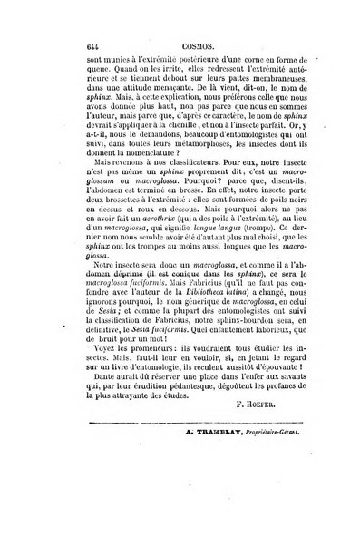 Le cosmos revue encyclopedique hebdomadaire des progres des sciences et de leurs applications aux arts et a l'industrie