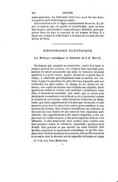 Le cosmos revue encyclopedique hebdomadaire des progres des sciences et de leurs applications aux arts et a l'industrie