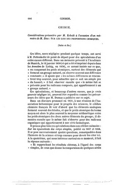 Le cosmos revue encyclopedique hebdomadaire des progres des sciences et de leurs applications aux arts et a l'industrie