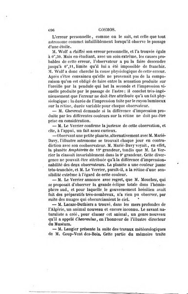 Le cosmos revue encyclopedique hebdomadaire des progres des sciences et de leurs applications aux arts et a l'industrie