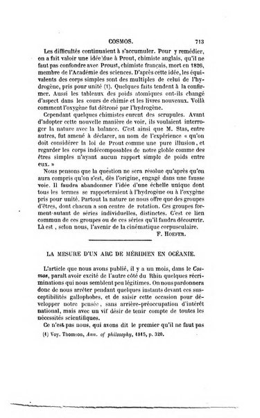 Le cosmos revue encyclopedique hebdomadaire des progres des sciences et de leurs applications aux arts et a l'industrie