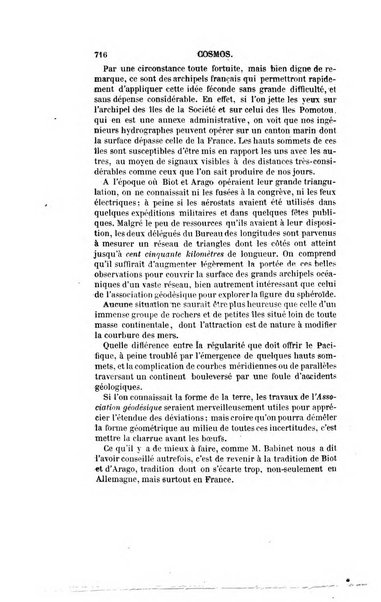 Le cosmos revue encyclopedique hebdomadaire des progres des sciences et de leurs applications aux arts et a l'industrie