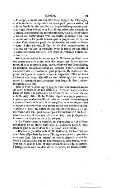 Le cosmos revue encyclopedique hebdomadaire des progres des sciences et de leurs applications aux arts et a l'industrie