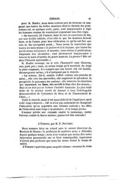 Le cosmos revue encyclopedique hebdomadaire des progres des sciences et de leurs applications aux arts et a l'industrie