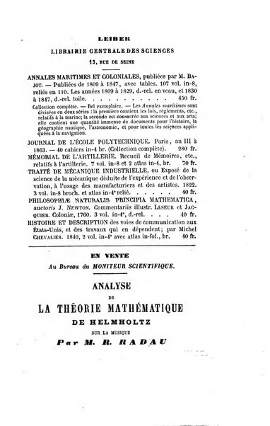 Le cosmos revue encyclopedique hebdomadaire des progres des sciences et de leurs applications aux arts et a l'industrie