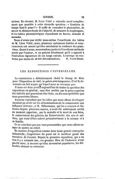 Le cosmos revue encyclopedique hebdomadaire des progres des sciences et de leurs applications aux arts et a l'industrie