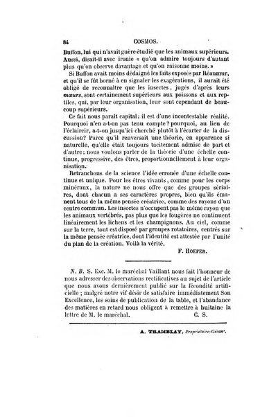 Le cosmos revue encyclopedique hebdomadaire des progres des sciences et de leurs applications aux arts et a l'industrie