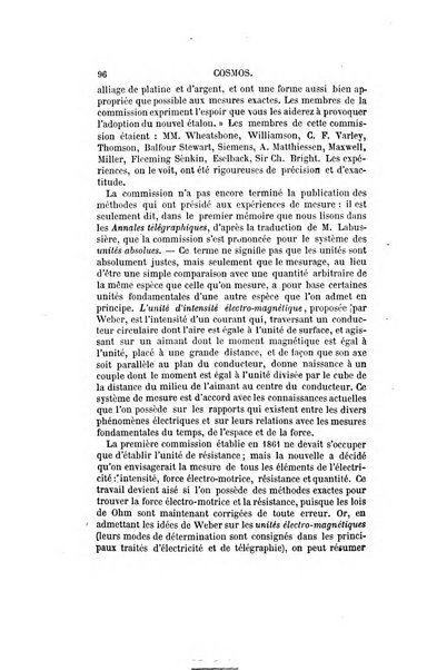 Le cosmos revue encyclopedique hebdomadaire des progres des sciences et de leurs applications aux arts et a l'industrie