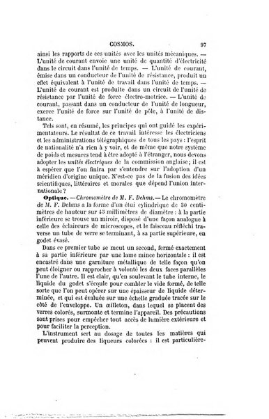 Le cosmos revue encyclopedique hebdomadaire des progres des sciences et de leurs applications aux arts et a l'industrie