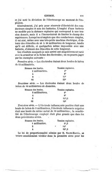 Le cosmos revue encyclopedique hebdomadaire des progres des sciences et de leurs applications aux arts et a l'industrie