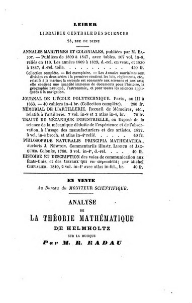 Le cosmos revue encyclopedique hebdomadaire des progres des sciences et de leurs applications aux arts et a l'industrie