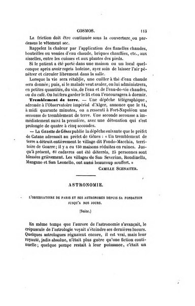 Le cosmos revue encyclopedique hebdomadaire des progres des sciences et de leurs applications aux arts et a l'industrie