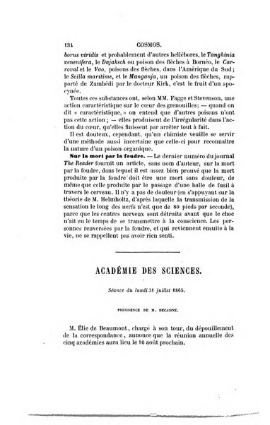 Le cosmos revue encyclopedique hebdomadaire des progres des sciences et de leurs applications aux arts et a l'industrie