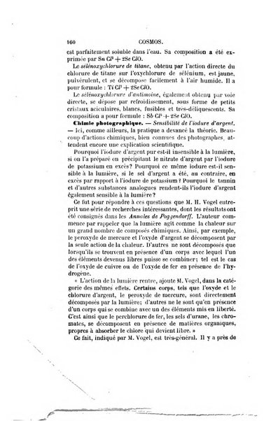 Le cosmos revue encyclopedique hebdomadaire des progres des sciences et de leurs applications aux arts et a l'industrie