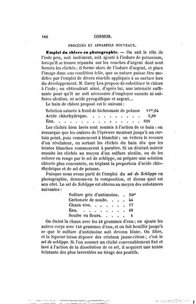 Le cosmos revue encyclopedique hebdomadaire des progres des sciences et de leurs applications aux arts et a l'industrie