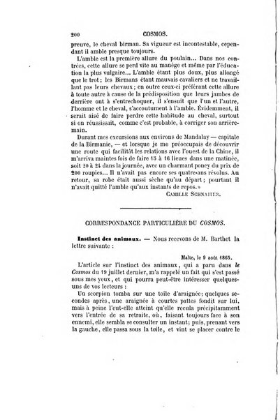 Le cosmos revue encyclopedique hebdomadaire des progres des sciences et de leurs applications aux arts et a l'industrie