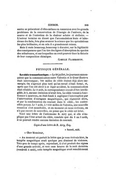 Le cosmos revue encyclopedique hebdomadaire des progres des sciences et de leurs applications aux arts et a l'industrie