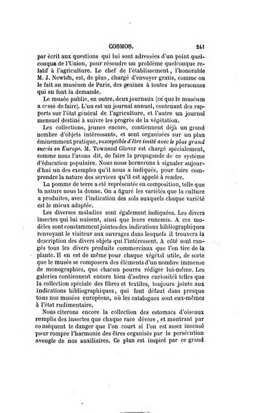 Le cosmos revue encyclopedique hebdomadaire des progres des sciences et de leurs applications aux arts et a l'industrie