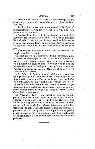 Le cosmos revue encyclopedique hebdomadaire des progres des sciences et de leurs applications aux arts et a l'industrie